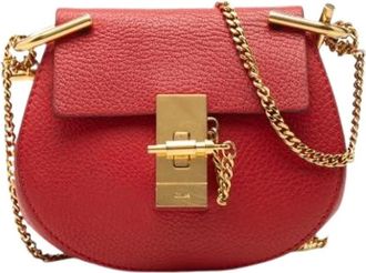 Chlo&eacute; Pre-owned Drew Shoulder Bag - Dames - Pre-owned - Rood - Maat: ONE Size Leer