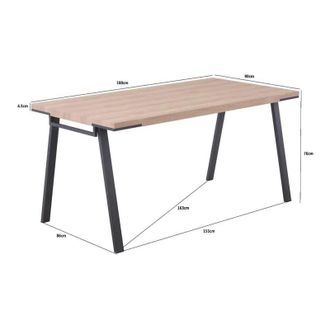 Romo Mesa De Cocina, Mesa De Comedor Marr&oacute;n Rectangular Para El Hogar 160x90x76 Cm, Oj&eacute;n