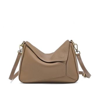 Generic Compatible For Leather Womens Geometric Shoulder Bag For Ladies Large Capacity Pillow Crossbody Handbag(Elephant Gray)