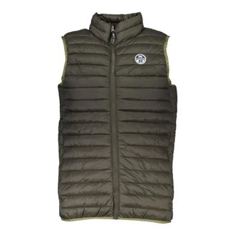 North Sails Vests, male, Green, Size: 2XL Green Sleeveless Jacket with Pockets and Logo