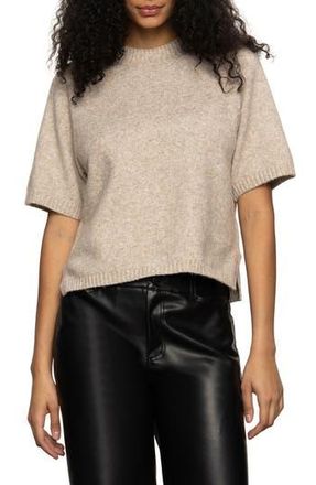 Sanctuary Short Sleeve Sweater in Heather Pearl at Nordstrom Rack, Size Medium