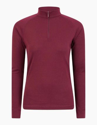 Mountain Warehouse Womens Mountain Warehouse Womens/Ladies Talus Zip Neck Long-Sleeved Thermal Top - Pink - Size: 14
