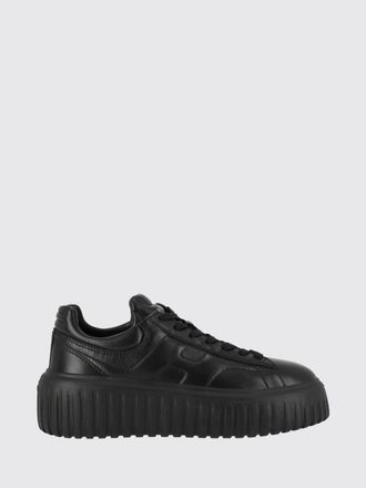 Hogan H-Stripes Smooth Calfskin Platform Trainers with Embossed Logo