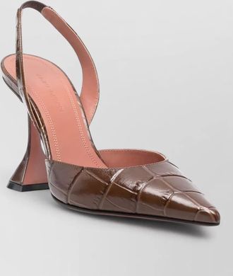 Amina Muaddi holli slingback pumps pointed toe sculptural heel