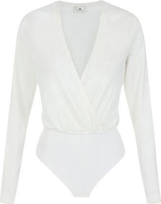 Elisabetta Franchi Geribde gebreide body - Dames - Bodies - Wit - L - Tops