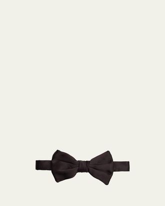 Giorgio Armani Mens Pre-Tied Silk Twill Bow Tie
