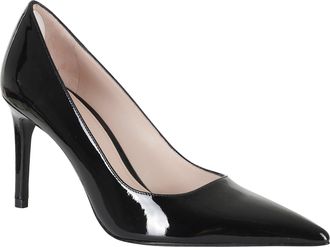 Stuart Weitzman Glossy Leather Pumps With Pointed Toe And Stiletto Heel