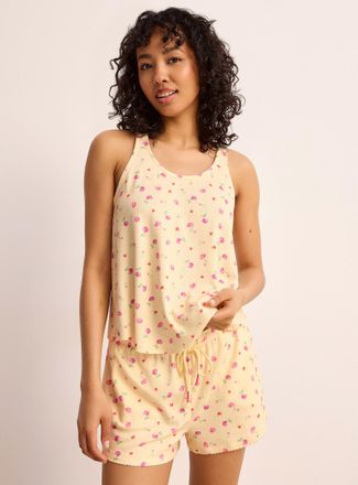 PJ Salvage Womens Soft floral pointelle knit pyjama set