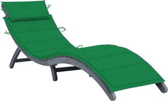 vidaXL Tumbona Con Coj&iacute;n Madera Maciza De Acacia Gris Vidaxl