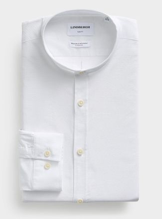 Lindbergh Mens Officer-collar Oxford shirt Slim fit