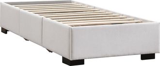 Vente-Unique Somier con cajones 90 x 190 cm - Tela beige - KOLANE de YSM&Eacute;E