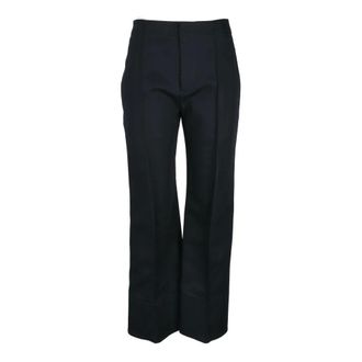 Bottega Veneta Wide Trousers, female, Black, 3XS, Chino Trousers with High Waist and Pockets