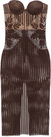 Magda Butrym Strapless Crochet Midi Dress - Womens - Cotton/Silk/Elastane