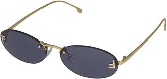 Fendi First Crystal Zonnebril - Dames - Zonnebrillen - Geel - 54 MM - Accessoires