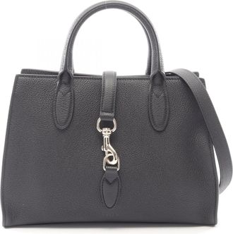 Gucci Black Leather Handbag Tote Bag (Pre-Owned)