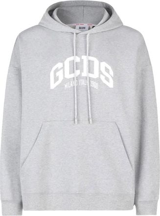 GCDS Grijze Logo Loose Hoodie - Heren - Hoodies - Grijs - XS - Hoodies & sweatvesten