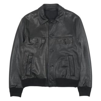 Salvatore Santoro Leather Jackets, male, Black, Size: L Leather Bomber Jacket