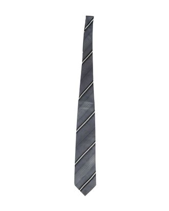 Kenzo Pre-owned Mens Stripe Tie in Grey Silk - One Size