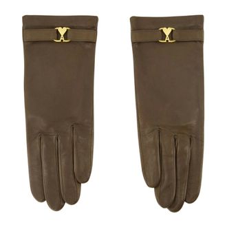 Ami Gloves, female, Brown, 8 IN, Brown Leather Gloves Unisex Model