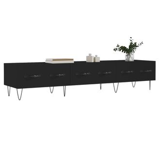 Berkfield Home TV Cabinet Black 150x36x30 cm Engineered Wood | Size: 150 x 36 x 30 cm
