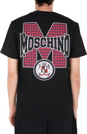 Moschino Logo-Patch Cotton T-Shirt - Black