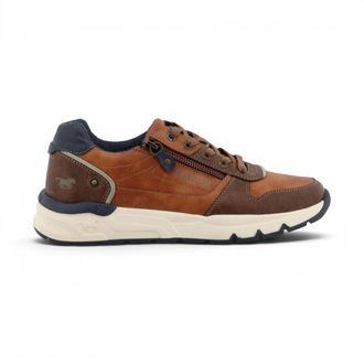 Mustang Jeans Mustang heren beige nepleren sneakers - M0051003