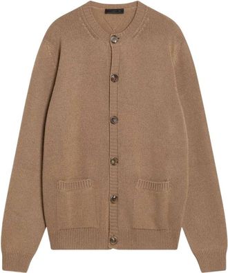 Prada Maglia Cardigan Corto - Heren - Vesten - Beige - S - Kasjmier - Truien & Vesten