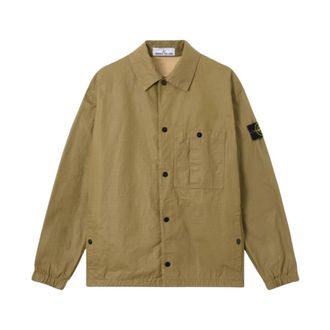 Stone Island Surchemise - Heren - Zomerjassen - Groen - M - Katoen - Jassen