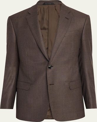 Giorgio Armani Mens Soft Line Houndstooth Single-Breasted Sport Coat