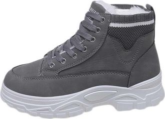 Generic Womens Boots Patchwork Sock Style Boots Mid Calf Height Increasing Plush Lined Cosy Winter Boot Platform Sole Slip Resistant Warm Fashion Footwear