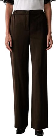 Twinset Rechte broek - Dames - Straight fit broeken - Bruin - L - Polyester - Broeken