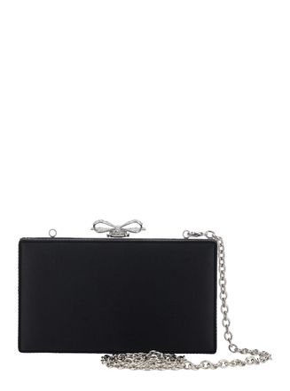 Self Portrait Metallic Mesh Crystal-Embellished Clutch - Silver