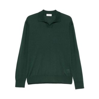 Paolo Pecora Polo de lana de manga larga - Tops - Hombre - Verde - M