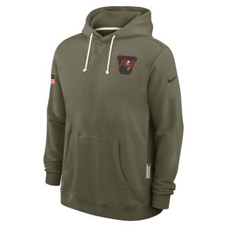 Nike Tampa Bay Buccaneers Salute to Service Sideline Dominant Force Nike Mens Dri-FIT NFL Pullover Hoodie in Brown | 03AZ2DHA2V-D4V