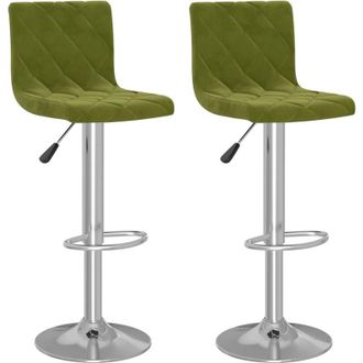 vidaXL Taburetes De Cocina 2 Uds Terciopelo Verde Claro Vidaxl