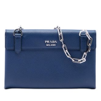 Prada Pre-owned Prada Saffiano Cuir Twist Lock Chain Flap Ladies CBBR3GXD6FKD8439