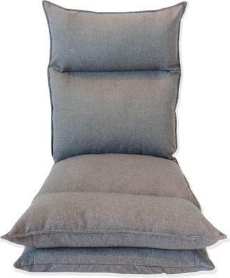 Mobili Rebecca Silla de yoga de metal y poliéster gris