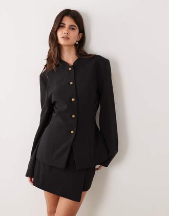 Asos giacca sartoriale stile drummer nera-Nero