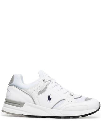 Polo Ralph Lauren embroidered-pony detail sneakers - men - Leather/Fabric/Fabric - 11 - White