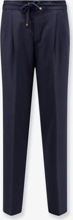 Brunello Cucinelli Pantaloni in lana vergine con coulisse regolabile - BRUNELLO CUCINELLI - gender_Man