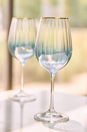 Anthropologie Waterfall Wine Glasses, Set of 4