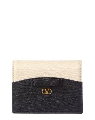 Valentino Vlogo Signature Leather Card Case