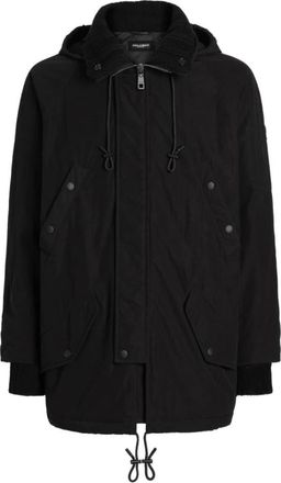 Dolce & Gabbana Ge&iuml;soleerde Parka - Heren - Parka Jassen - Zwart - M - Leer - Jassen