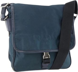 Prada Pre-owned Cross Body Bags, female, Blue, Size: ONE SIZE Pre-owned Vintage Nylon Shoulder Bag