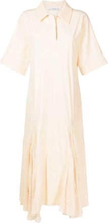 Isolda Flor Selvagem floral-embroidered polo dress - women - Cotton - 36 - Yellow