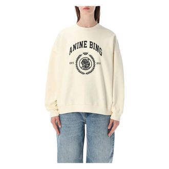 Anine Bing Sweatshirts, female, Beige, Size: XS Miles Sweatshirt Collegiate