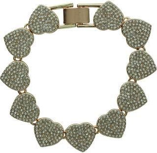 Olivia Welles Icy Heart Bracelet in Gold /Clear at Nordstrom Rack