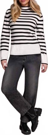 Tribal Long Sleeve Funnel Neck Sweater In Cream