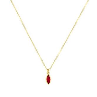 Set & Stones Marquise Birthstone Charm Necklace in Gold /January at Nordstrom