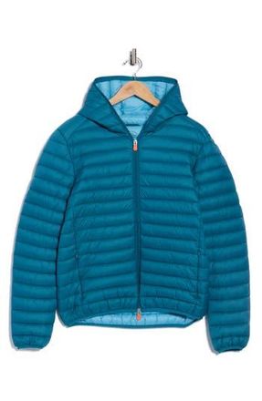 Save The Duck Luca Water Resistant Hooded Packable Puffer Jacket in Horizon Blue at Nordstrom Rack, Size Xxx-Large